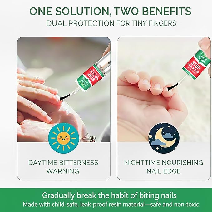 Nail Biting Treatment for Kids, 2 Pack Nail Biting Prevention, Safe & Effective Solution to Help Break Nail-Biting Habit, Thumb Sucking Deterrent, Bitter Taste Formula, Easy to Apply