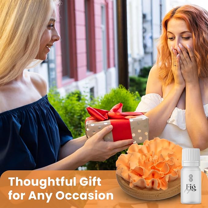 Aroma Diffuser Diatomite Carnation Flower with Wooden Stand Essential Oil Diffuser with Aromatherapy Fig Fragrance Oil Diffusers for Home, Room Decor | 10 ML (Diatomite Carnation Flower (Orange))
