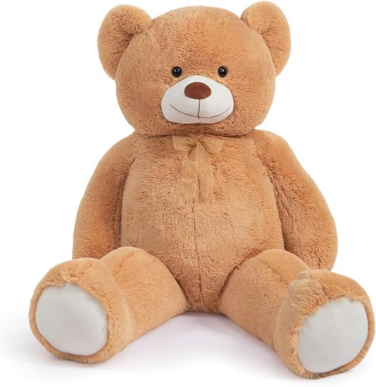 HollyHOME Giant Teddy Bear 4Ft Big Teddy Bear Stuffed Animal Birthday Valentines Day Plush Toy for Kids and Girlfriend 48 inch Tan