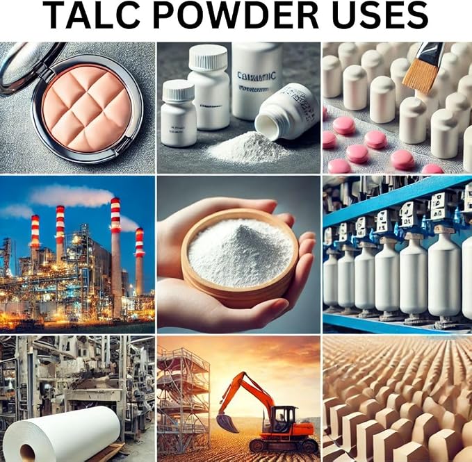100% Natural Talc Powder for Facial Make-up, Absorption, Lubrication, and Multi-Purpose 0.5 LBS / 227 GMS