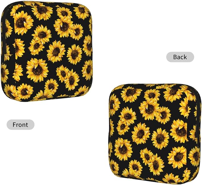 Beautiful Sunflower Fall Flower Period Bag For Women,Portable Sanitary Napkin Period Pad Pouch For Purse, Small Make Up Bags