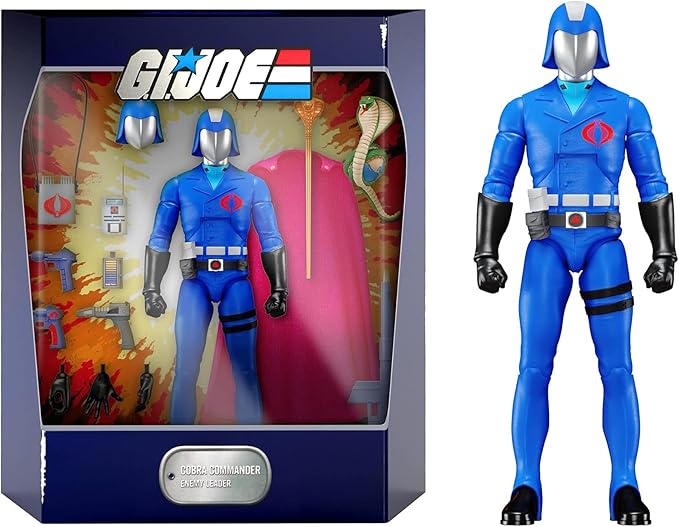 Super7 ULTIMATES! G.I. Joe Cobra Commander - 7" G.I. Joe Action Figure with Accessories Classic Cartoon Collectibles and Retro Toys