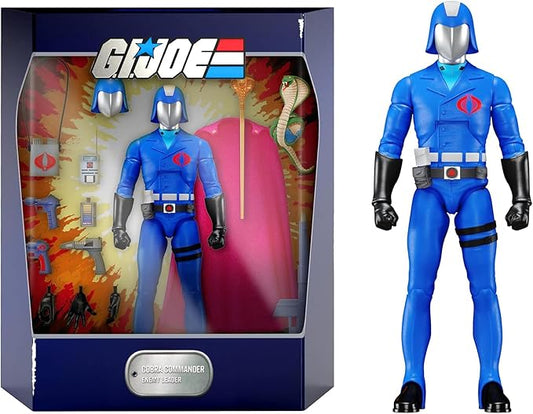 Super7 ULTIMATES! G.I. Joe Cobra Commander - 7" G.I. Joe Action Figure with Accessories Classic Cartoon Collectibles and Retro Toys