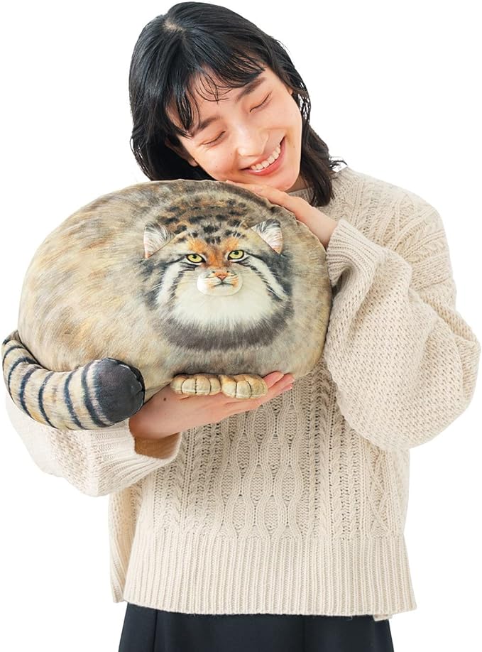 Pallas Cat Stuffed Animal, 45cm/18inch Steppe Cat Plush Cute Plushies for Girls,Kitten Soft Plush Throw Pillow Doll Big Plush Toy Decoration Doll Gift for Kids, Boys, Girls Birthday Christmas