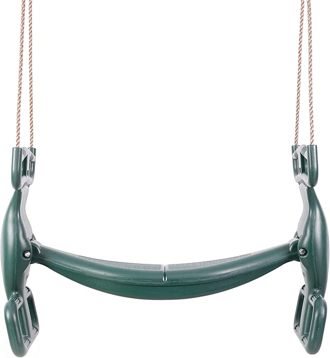 Outdoor Swingset Plastic Double Glider Playground Patio 2 Person Kids Fun Swing, Green
