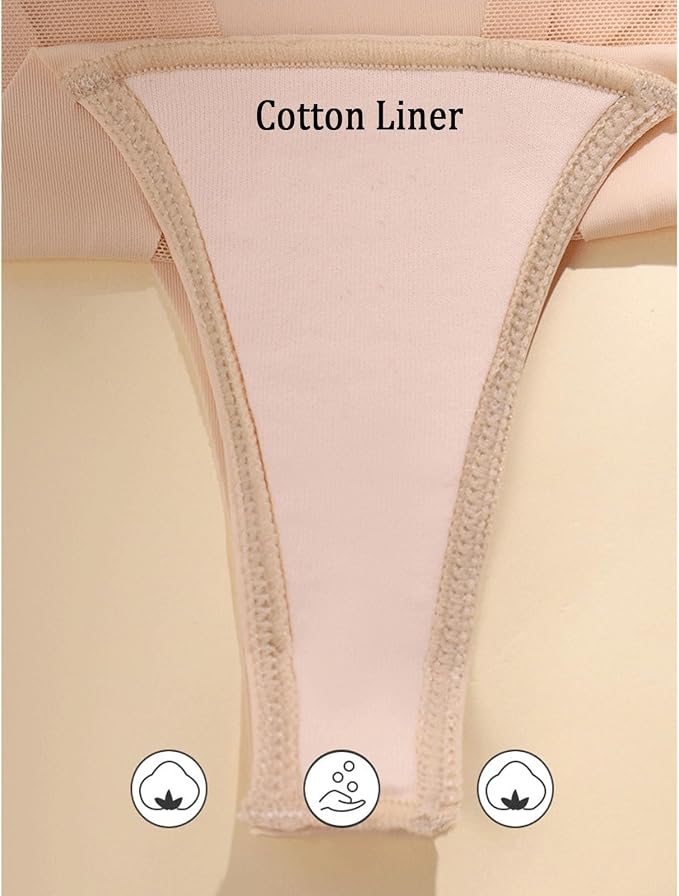 Anti Camels Cover Thongs No Crotch Outline Underwear Women Cotton Panty Liners Invisible Workout Gym G-String, 3 Pack