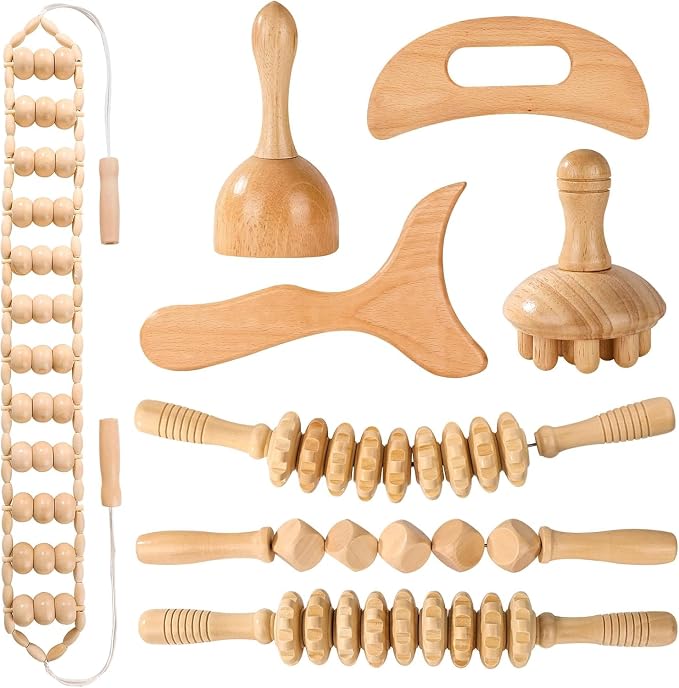 9-in-1 Wood Therapy Massage Tools, Wooden Body Sculpting Tools, Massage Tools for Body Contouring and Shaping, Maderoterapia Kit, Wood Therapy Tools for Body Sculpting