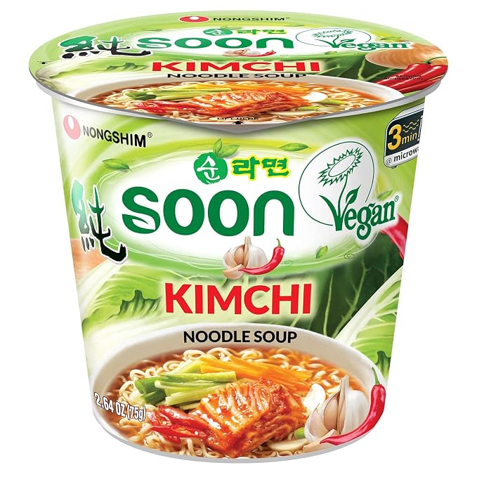 Nongshim Soon Kimchi Noodle Cup,2.64 Ounce,(Pack of 12)