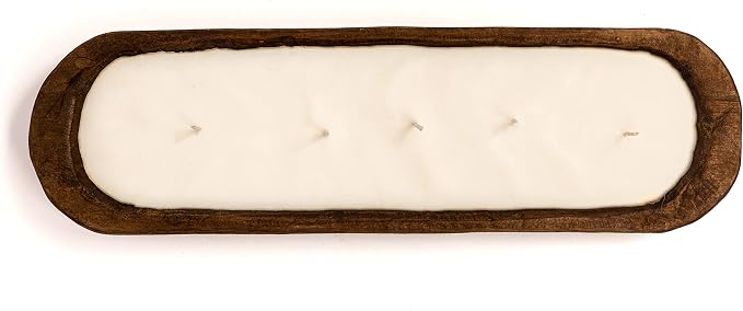 Red Barn Candle Company Wood Dough Bowl Candles | 100% Natural Soy Wax & Essential Oil Infused | Odor Eliminating + Pet Safe | Scented Candle Gifts for Men & Women (Gingerbread, 5-Wick)