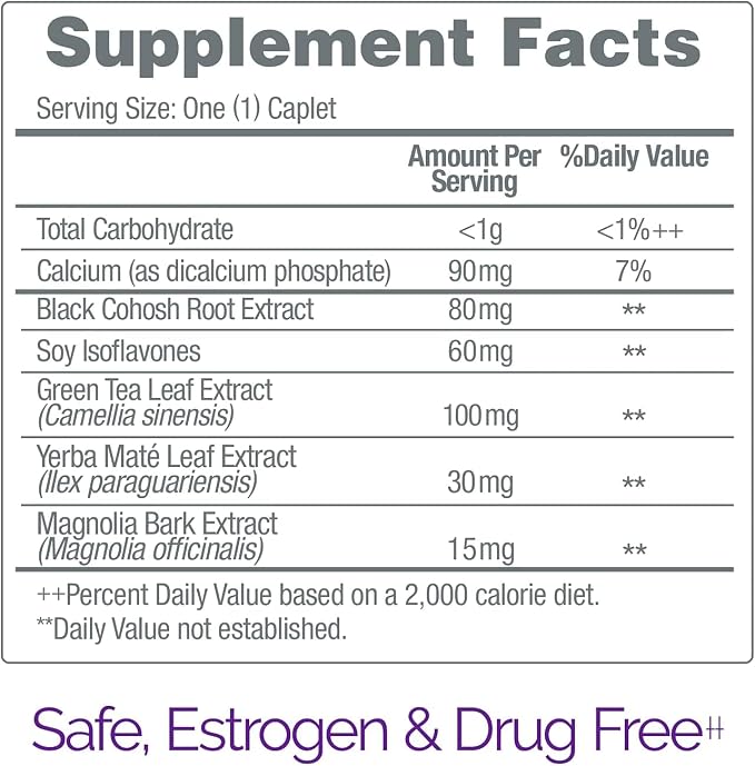 Estroven Stress Relief & Energy Boost for Menopause Relief - 28 Ct. - Clinically Proven Ingredients Provide Stress & Energy Support + Night Sweats & Hot Flash Relief - Drug-Free and Gluten-Free