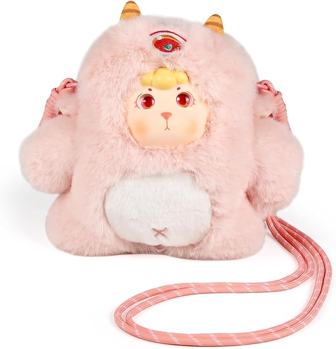 9inch Plush Bag Collection Crossbody Bags, Cute Girl Purses Fun & Unique Handbag Plush Shoulder Bag with Strap, Pockets