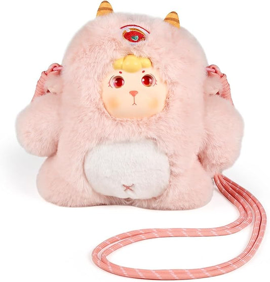 9inch Plush Bag Collection Crossbody Bags, Cute Girl Purses Fun & Unique Handbag Plush Shoulder Bag with Strap, Pockets