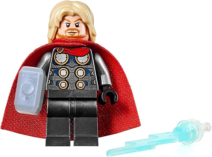 LEGO Super Heroes Avengers Minifigure - Thor with Mjolnir Hammer and Lighting Bolt (2020 Version)