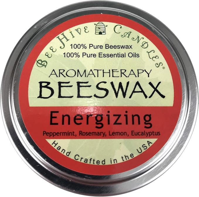 Bee Hive Candles Aromatherapy Beeswax Travel Tin (Energizing, 6oz)