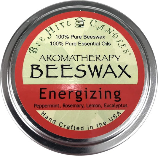 Bee Hive Candles Aromatherapy Beeswax Travel Tin (Energizing, 6oz)