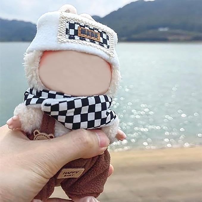 Clothes Fit for 17CM Doll, Fashion Doll Clothes Outfit Set Cute Theme Designer Toys Dress Accessories for Collector Fans Display (Black Checked)
