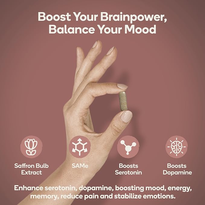 Mood - Emotional Balance & Serotonin Support Supplement - Same, Saffron Extract - 60 Tablets (Mood)