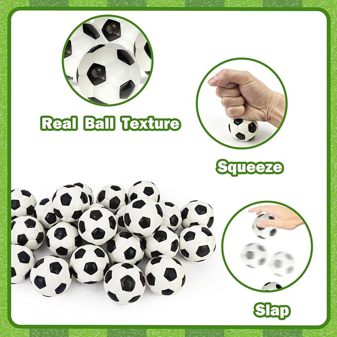 Soccer Valentines Day Cards Gifts for Kids School,24 Pack Mini Foam Sports Soccer Toys W/ Class Exchange Cards for Boys Girls,Valentine Goodie Bag Stuffers Classroom Games Favors Prizes for Toddlers