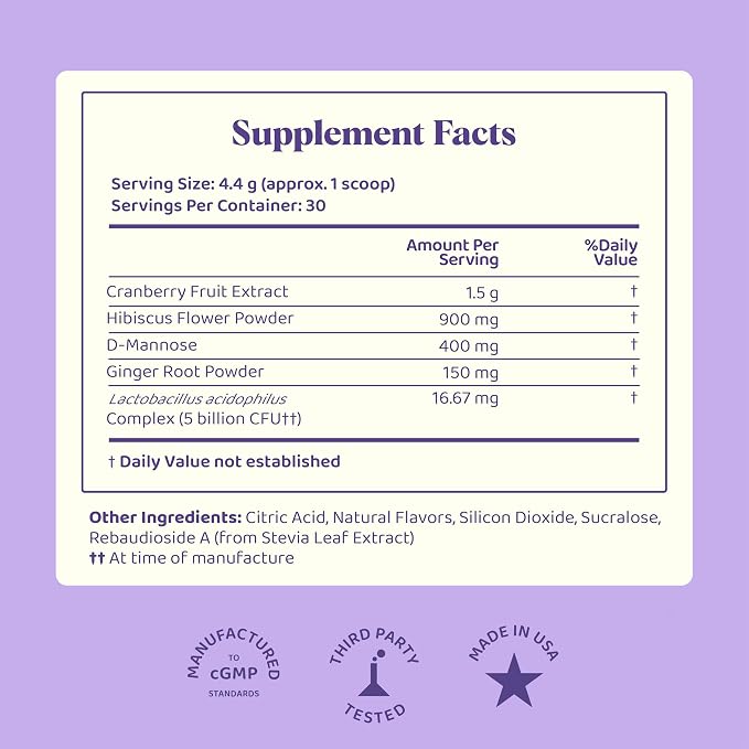 JoySpring pH Balance Vaginal Probiotic Powder for Women | Lactobacillus Acidophilus + D-Mannose with Cranberry Supplement | Supports Vaginal Flora, Freshness & Urinary Tract Health