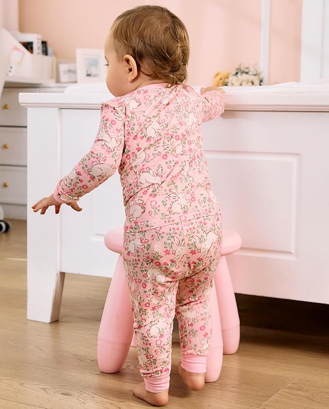 Bamboo Viscose Toddler Girls Kids Pajamas Unicorn Mermaid Pjs Long Sleeve Snug fit 12M-8Y 2pcs Soft Jammies