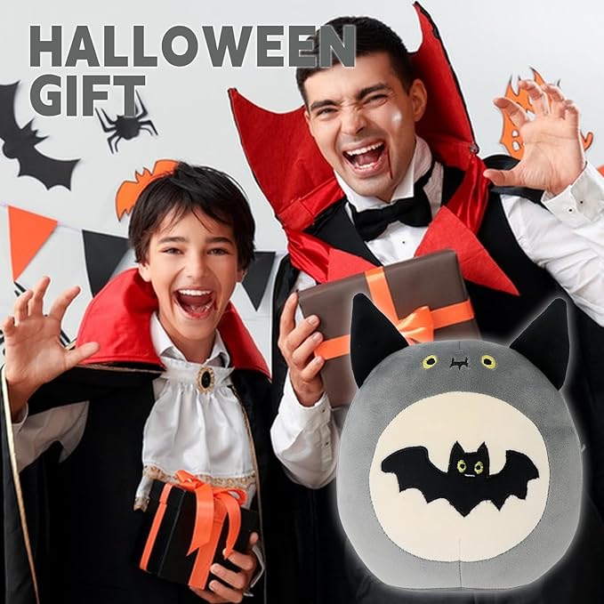 Bat Plush Toy Bat Stuffed Animal Cute Halloween Bat Plushies Pillow Soft Plushie Doll Gifts for Kid Decor, Halloween Bat Plush(9 Inch)