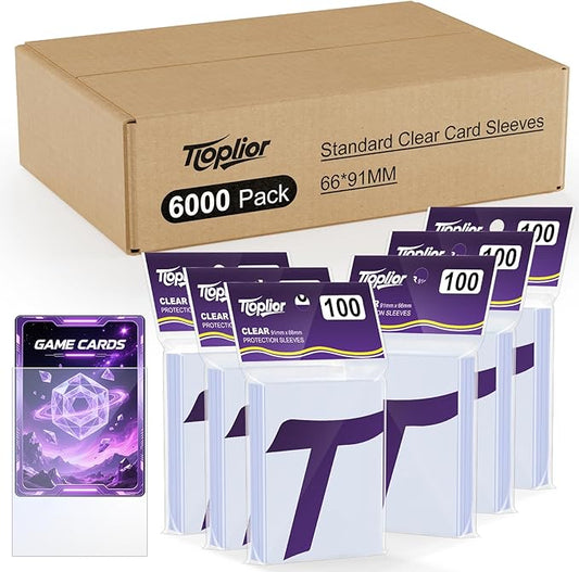 6000ct Card Sleeves for Trading Card,Soft Penny Baseball Card Sleeves,Clear Plastic Card Protectors Fit for MTG,TCG,Baseball,Football,Sports,Game Cards