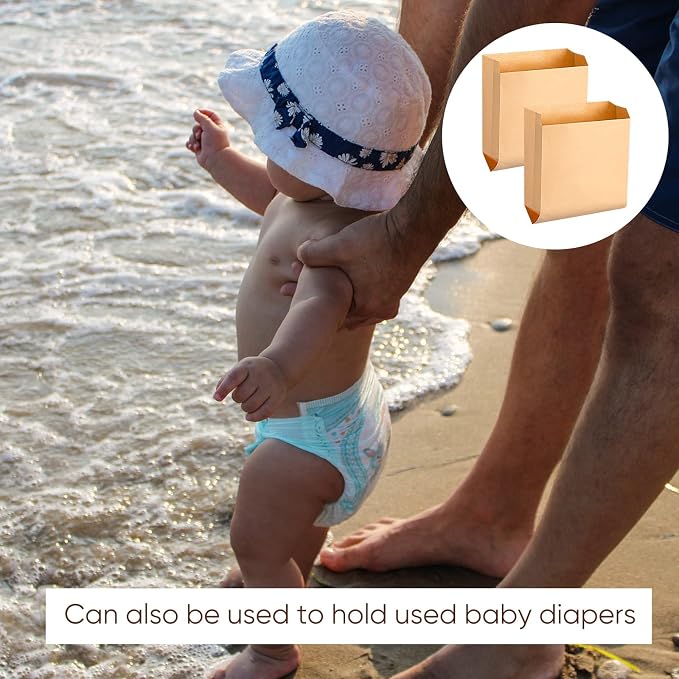 Thenshop 400 Pcs Waxed Kraft Feminine Hygiene Liner Bag, Business Restroom Bathroom Personal Dispensers 7.5 x 10" Waste Receptacle Paper Liners, Sanitary Napkin Disposal Bags, Kraft Bag