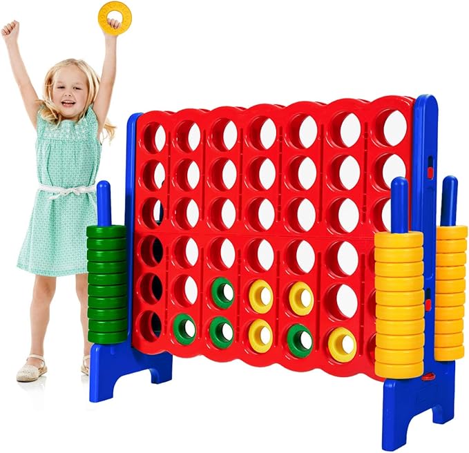 Safeplus Giant 4 in A Row Classic Game Set, 47” Jumbo 4-to-Score Toy Set,Fun Indoor & Outdoor Connect Four Games for Kids Adults Family Party