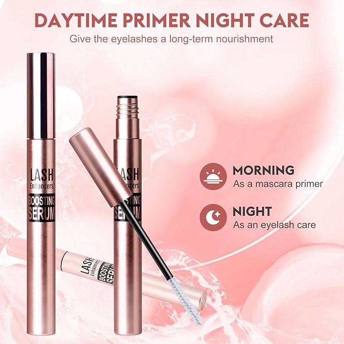 Eyelash Growth Serum With Brush Head - Safe & Gentle Lashes Care, Sheen and Nourish, Deep Repair - Creates Thick, Long, Curled Eyelashes, Natural Longer (0.123oz/3.5g)