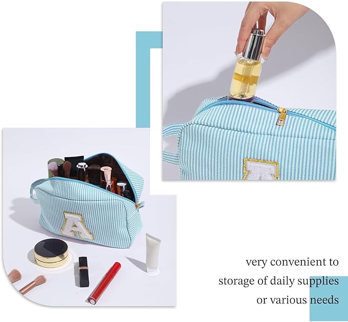 YOOLIFE Personalized 40th, 50th, 60th Birthday Gifts - Thank You Gifts for Her: Mom, Best Friend, Teacher, Sister, Monogram Initial Makeup Bag