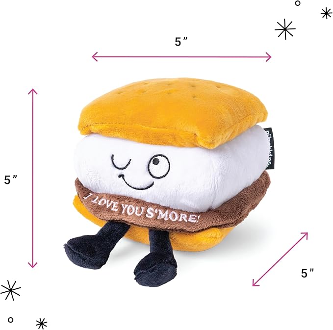 Punchkins S'Mores Plushie - I Love You S'More Cute Smores Plush, Gift for Chocolate Lovers, Food Plush Toy for Gifting