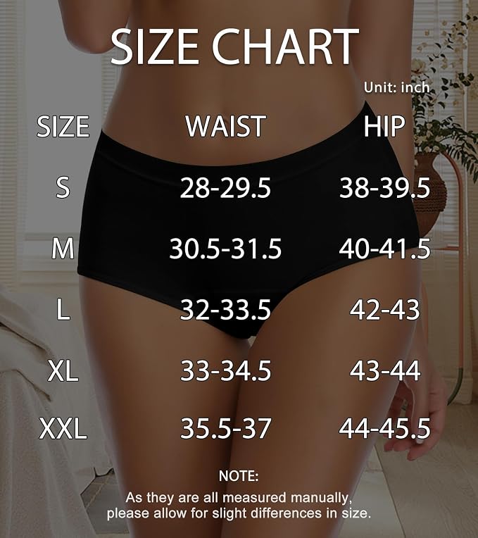 JojoQueen Period Underwear for Women Menstrual Panties Cotton Postpartum Easy Clean Teens Brief