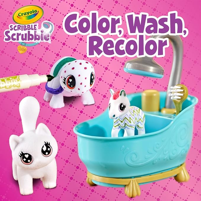 Crayola Scribble Scrubbie Pets Mega Set (25+ pcs), Reusable Pet Care Toy, Toys for Girls & Boys, Gift for Kids, Ages 3, 4, 5