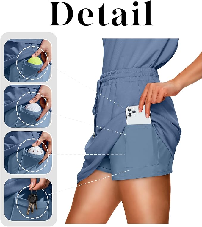 NIASHOT Two Piece Skirt Sets for Women Summer Vacation Travel Outfits Tennis Golf Skorts Versatile Lounge Sets