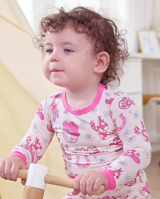 Bamboo Viscose Toddler Girls Kids Pajamas Unicorn Mermaid Pjs Long Sleeve Snug fit 12M-8Y 2pcs Soft Jammies