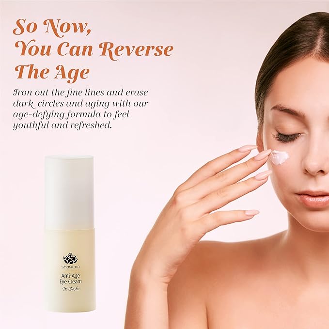 Shankara Ageless Eye Cream – Ayurvedic Under Eye Cream with Rose, Cucumber & Eyebright – Hydrating Formula for Fine Lines, Puffiness & Dark Circles – Clean & Cruelty-Free (15ml)