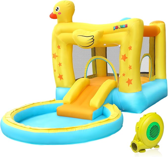 (2026 New) JOYMOR Water Slide Bounce House w/Ball Pit, Slide, Sprinklers, Toddler Bounce House Castle Indoor Outdoor, Inflatable Water Slide for Kids 3-6 (Air Blower, Carrying Bag Included)