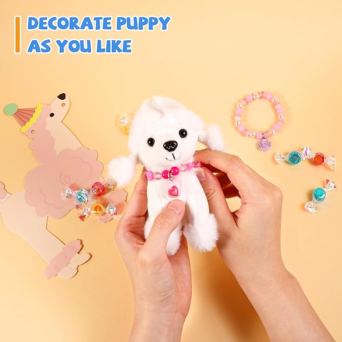 Niceup 10Pcs 4.5in Small Stuffed Animals Plush Puppies Bulk Adopt Dog Party Favors Cute Little Paw Pup Soft Plush Toys Doll for Pawty Birthday Goodie Bag Fillers Kids Class Easter Egg Basket Stuffer