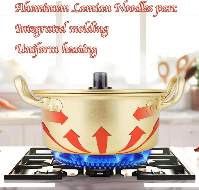 Ramen Pot, 2 Pack Korean Pots Korean Ramen Pot With Lid 2 Spoons And 2 Pairs Of Chopsticks For Kitchen Cookware