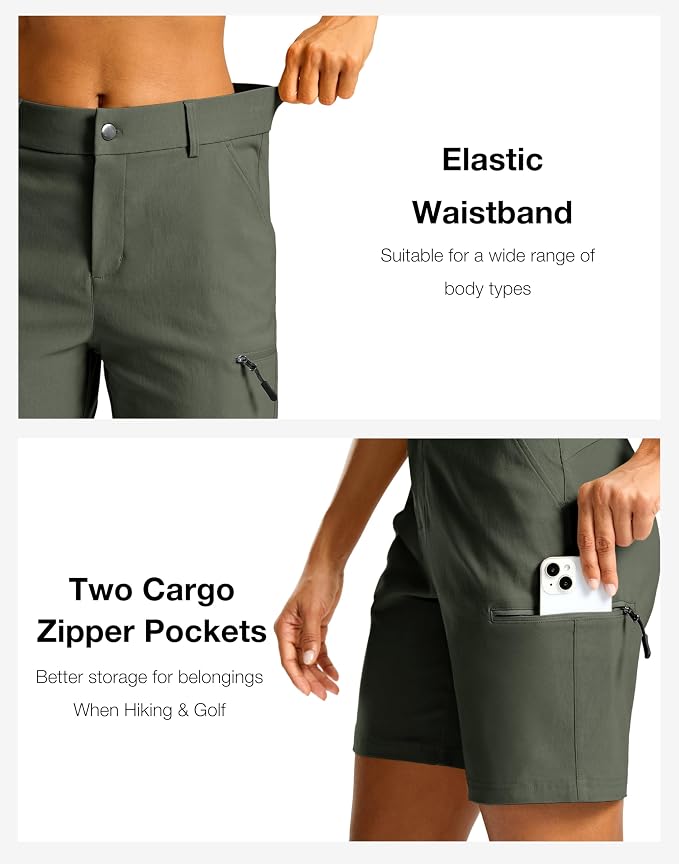 G Gradual Women's 7"/9" Hiking Cargo Shorts Quick Dry Lightweight Golf Outdoor Work Summer Travel Shorts with Pockets
