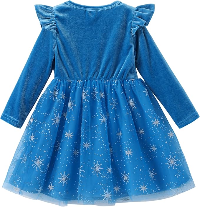 Disney Princess Frozen Minnie Mouse Dress Girls Sparkle Ruffle Tulle Tutu Birthday Party Fall Outfits Clothes Baby to Toddler