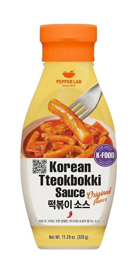 Pepper Lab Korean Tteokbokki Sauce – Sweet & Spicy Korean Chili Sauce for Rice Cakes, Noodles & Street Food (11.29 oz / 320 g)