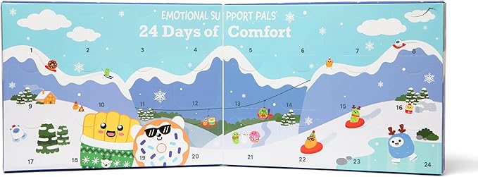 Emotional Support Advent Calendar by Relatable, Includes Mini Plush Toys and Ornaments, Fun Holiday Gift and Stocking Stuffer for Loved Ones of All Ages, Includes 24 Ornaments in Countdown Calendar