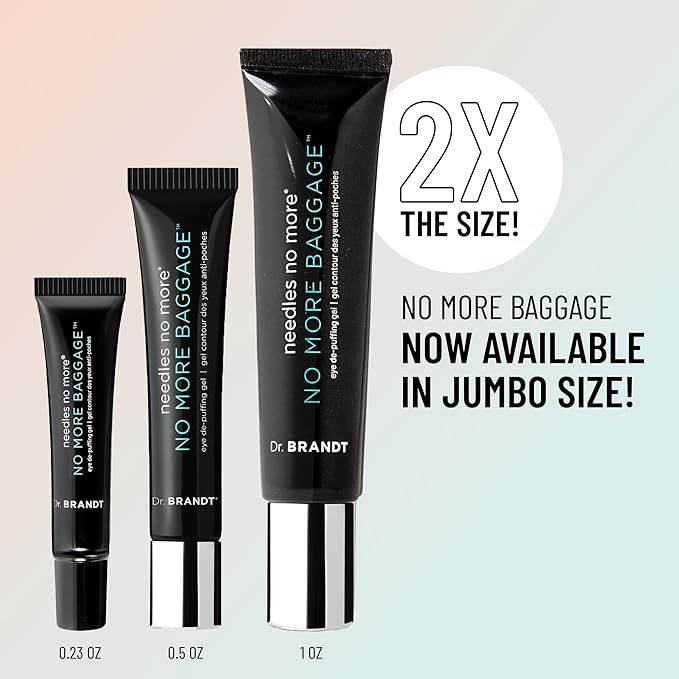 Dr. Brandt Needles No More, No More Baggage - 0.5 oz, Pack of 2 - Minimizes Under-Eye Bags, Puffiness & Dark Circles