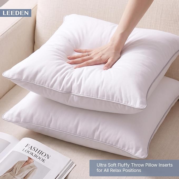 Leeden 14x36 Pillow Insert Single Pack - 14x36 Inch Rectangular Decorative Throw Pillow Insert, Soft Fluffy Supportive Cushion Form for Couch Bed, White Single Pillow Insert