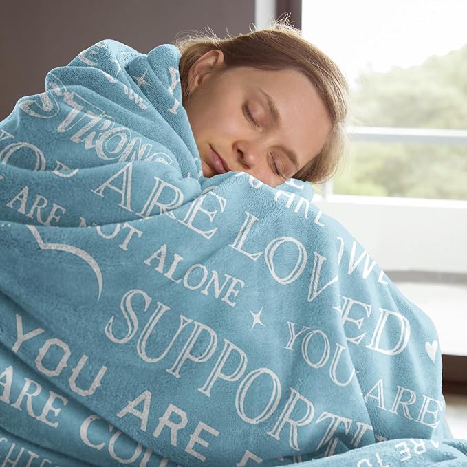 Gift for Women, Get Well Soon Blanket, Sympathy Gift for Her Him | Thinking of You Present, Inspirational Birthday Gift for Sister Friend Daughter Son Coworker Nurse, 60'' x 50''
