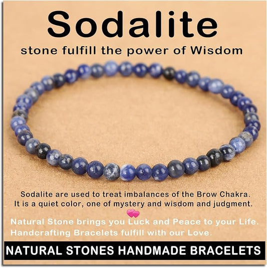 AD Beads Handmade Gemstone Stretch Elastic Bracelet Crystal Healing Reiki Nature's Beauty and Spiritual Essence Unisex