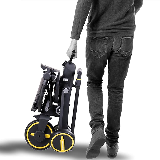 Adventure Pro Summer Edition - Foldable Tricycle for Toddlers-Big Canopy, Basket,Travel Backpack and Parent Bag - Toddler Tricycle for Ages 10 Months to 5 Years (Cosmos/Black)
