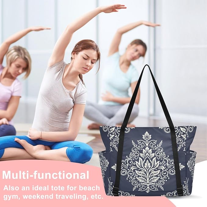 MCHIVER Yoga Bag for Women Men Large Yoga Mat Bag with Adjustable Strap Workout Bags Totes for Pilates Yoga Travel