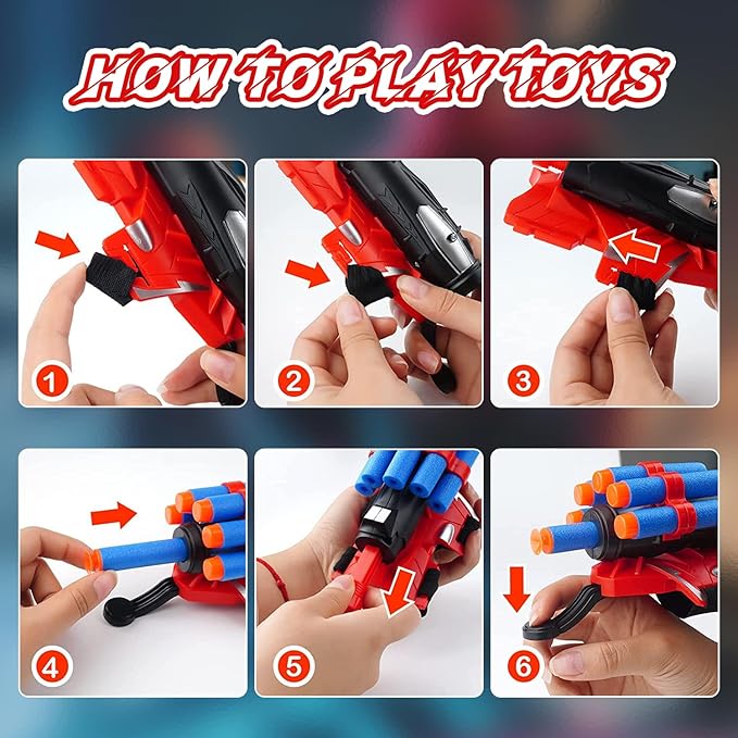 Spider Web Gloves Shooters Costume Toy for Kids Girl Boys Cosplay Launcher Action Figure